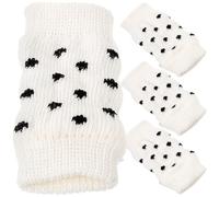 HEALLILY Protège-Jambes Confortables et Respirants Blanc Lot de 4 pour Chien en Coton pour Protéger Les Pattes des Animaux de Compagnie Chaussettes Stylées