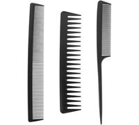 HEALLILY Set de Peignes en Plastique Noir Confortable et Résistant pour Coiffure, Peigne à Dents Larges Détanglant pour Cheveux Bouclés et Usage Quotidien
