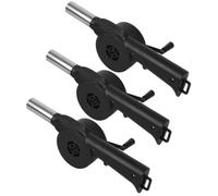HEALLILY Souffleur Barbecue Manuel Portable en Métal et Plastique, Ventilateur à Main 3pcs pour Allumer Rapidement le Feu sans Disperser Cendres, pour Barbecue Extérieur