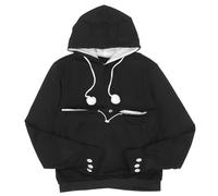 HEALLILY Sweat à Capuche Confortable Noir Unisexe en Polyester avec Poche pour Chat et Chien, Anti-Fuite pour Automne et Hiver, pour Promenades Quotidiennes