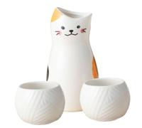 HEALLILY Tasse à saké japonais en céramique avec design mignon style rétro tasses à riz vin et thé surface lisse pour la maison et le restaurant pour les amateurs de chats et les amateurs de saké