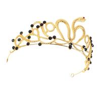 HEALLILY Tiare de Mariée Serpent Doré en Alliage Strass, Bandeau Ergonomique pour Cheveux, Design Égyptien Ancien, Adapté pour Soirées Costumées et Halloween