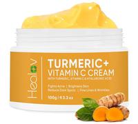 Healov Crème de curcuma pour éclaircir la peau - Lotion de curcuma pour la peau entièrement naturelle pour le visage et le corps - Le curcuma nettoie la peau, combat l'acné, unifie le ton, les signes