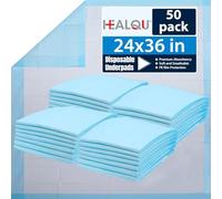 Healqu Alèse Jetable, Lot de 50 60x90 cm - Protège-Matelas Jetable Spécial Incontinence et Fuites Urinaires - Adultes, Enfants, Personnes gées et Animaux - Grand Format, Très Absorbant