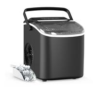 HealSmart Machine à glaçons pour comptoir, 11,8 kg de glaçons/24 heures, 9 glaçons prêts en 6 minutes, fonction autonettoyante, cuillère à glace et panier inclus, pour la maison, la cuisine, le