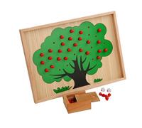 HEALSOPTHY 1 Ensemble Montessori Éducatif Bois Arbre à Pommes pour Enseignement des Mathématiques Jeu de de Cognitif pour Développement des Compétences Numériques des Garçon Fille