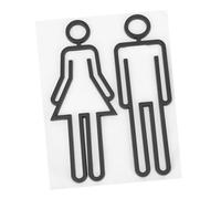 HEALSOPTHY 1 paire Plaque Signalétique Toilettes Unisexes Noir Panneau Identification pour Salle de Bain Simple et Pratique pour Maison et
