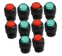 HEALSOPTHY 10 pièces Interrupteur à Bascule Lumineux Rond Bouton Poussoir Off avec Voyant Intégré Montage Rouges Verts Pratique et Visible Lobscurité