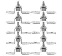 HEALSOPTHY 10 Pièces plaque d'ancrage de câble en fer support de serre-câble en métal crochet plafond suspension goujon de montage de câble fileté base de montage Silver