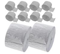 HEALSOPTHY 10 rouleaux Papier Crépon Argenté pour Décoration Fête Anniversaire Mariage Serpentins Décoratifs Faciles à Suspendre pour Ambiance Festive DIY