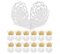 HEALSOPTHY 100 Pièces de Caissettes en Papier pour Chocolat Design Dentelle Rose, Décorations Élégantes pour Table de Desserts de Mariage, Installation Facile et Présentation Stable
