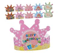 HEALSOPTHY 100 Pièces Papier pour Fête Anniversaire Garçon Fille Chapeaux Décoratifs Colorés pour Garçons et Accessoires Photo Festifs pour Joyeuse