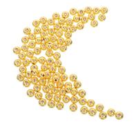 HEALSOPTHY 100 Pièces Perles Rondes Dorées Cuivre Plaqué Perles Espaceurs Lisses à Embellissements Boules pour Création de Bijoux DIY Bracelets Colliers Boucles Doreilles