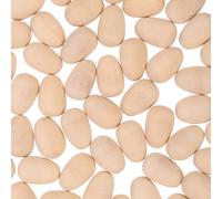 HEALSOPTHY 100 Œufs Factices en Bois à Monter Soi-Même Décorations d'Œufs Colorés 18X12 MM Lot de 2 X 50 Pièces pour Artisanat de Pâques Décorations Festives Réalistes et Naturelles