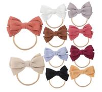 HEALSOPTHY 10pièces Nœuds Pour Garçon Fille Fille Bandeaux Nylon Pour Cheveux Élastiques Né Et Nourrisson