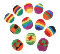 HEALSOPTHY 12 Pièces Bags for Tossing Handmade Multicolored Knitted Beanbags for Promotes Motor Skills Coordination and Social Play Indoors Outdoors