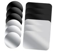 HEALSOPTHY 12 pièces Lot de Plaques Métalliques Adhésives pour Support Téléphone Voiture Rondes et Rectangulaires Plaques Fines et pour Smartphone Compatibles Modèles