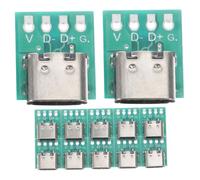 HEALSOPTHY 12 pièces USB C Female Connector Board DIY USB Type C Male Female Plug with PCB Conversion Board for Stable Data Transmission and Easy Installation