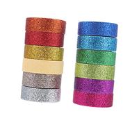 HEALSOPTHY 12 rouleaux Ruban Washi Papier Auto Adhésif Décoratif Couleurs Arc Ciel Masking Tape pour Scrapbooking Albums Photo et