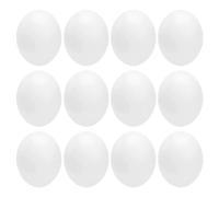 HEALSOPTHY 12 Œufs de Simulation D'éclosion en Plastique Blanc, Texture Réaliste et Résistante à l'usure, pour Perroquets et Inséparables en Élevage ou Entraînement