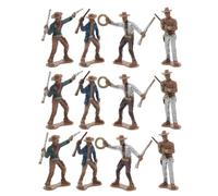 HEALSOPTHY 12pièces Lot de Figurines de Cowboys Plastique Miniatures du Far West Accessoires Photo Western pour Garçon Fille