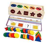 HEALSOPTHY 1Ensemble Garçon Fille Trieur de Formes Bois Éducatif Développeur de Cognition des Couleurs Coordination Manuelle pour Garçons