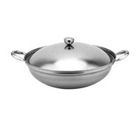 HEALSOPTHY 1ensemble Pot Acier Inoxydable avec Couvercle et Poignées Casserole Multifonction Étanche Légère pour Cuisson Fruits de Mer Hot Pot et Ragoûts