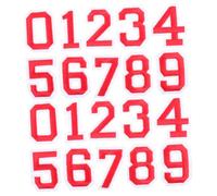 HEALSOPTHY 2 ensembles Autocollants Numériques Auto-adhésifs pour T-shirt Football DIY Décalcomanies Chiffres Stickers Sportifs Personnalisés Rouge Réparation et Décoration Vêtements