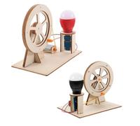 HEALSOPTHY 2 Ensembles Générateur à Manivelle Bois Kits DIY Éducatifs pour Garçon Fille Modèle Denseignement Science Expérience Électrique Pratique et Apprentissage Manuel