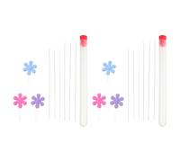 HEALSOPTHY 2 Ensembles Kit d'Outils de Couture à la Main 2 Jeux d'Aiguilles à Perler en Acier Inoxydable, Aiguilles à Bijoux Multi-Tailles Boîte de Rangement Compacte pour Créations de