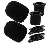 HEALSOPTHY 2 ensembles Lot Housses Mousse Protectrices pour Microphone Épais et Chute Adaptées Aux Ktv Conférences et Interviews Réduisent Bruit et Vent