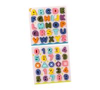 HEALSOPTHY 2 Ensembles Puzzle Éducatif Bois pour Garçon Fille Apprentissage des Chiffres et Lettres Éducatif Garçon Fille pour Reconnaissance Alphabet Développement des Capacités Manuelles