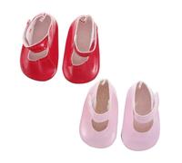 HEALSOPTHY 2 Paires Chaussures Similicuir pour Poupées Accessoires Robe Miniatures pour Tenues de Princesse Remplacement et Confortable
