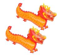 HEALSOPTHY 2 pièces Ballons Dragon Aluminium Décoration Fête Nouvel An Chinois Ballon Forme de Dragon Orange et Faciles à Gonfler pour Photos et Ambiance Familiale