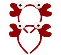 HEALSOPTHY 2 Pièces Bandeaux Cheveux Crabe Rouge Mignons pour Cosplay Halloween Accessoires Photo et Fête Carnaval Lot