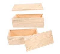HEALSOPTHY 2 Pièces Boîte de Rangement Massif Pin avec Couvercle Coulissant Boîte Compacte et Multifonction pour Bijoux et Organisation à Domicile
