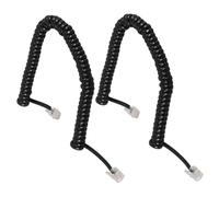 HEALSOPTHY 2 Pièces Cordon Téléphonique Noir Spiralé et Flexible Câble Téléphone sans Bruit Installation Simple Lot pour Combiné de Téléphone Fixe