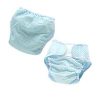 HEALSOPTHY 2 Pièces Couvre-couches Maille Glacée Né Culottes Réutilisables Respirantes et Élastiques Protection Estivale Confortable pour Entraînement Propreté S Bleu Mois