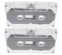 HEALSOPTHY 2 pièces de Cassettes Audio Vierges avec Boîtiers Clairs Bande Magnétique Standard Faible Bruit Style Vintage pour Enregistrement Musique et Discours