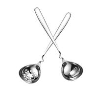 HEALSOPTHY 2 pièces Lot Cuillères Inox Service Cuisine Polyvalentes Louche et Écumoire Acier Résistantes pour Soupe et Fondue