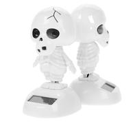 HEALSOPTHY 2 Pièces Ornement Squelette Solaire Décoration Halloween Hochant Tête Figurines Dansantes pour Voiture et Intérieur Adornement Plastique Pratique et