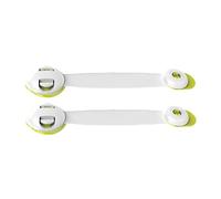 HEALSOPTHY 2 pièces Verrou de Sécurité pour Garçon Fille Auto Adhésif à Double Bouton Loquets Multipurpose pour Réfrigérateurs Armoires et Tiroirs Vert