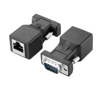 HEALSOPTHY 2 pièces Vga Extender Head Vga to Network Cable Extension Amplifier Adapter Converter for PC Laptop Computer Dvr Game Consoles with Molded Connectors and High-Definition Signal