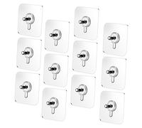 HEALSOPTHY 20 pièces Adhesive Wall Hooks Transparent Strong Self Stick Home Picture Hanger For Glass Mirror Kitchen Décor