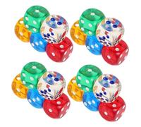 HEALSOPTHY 20 Pièces Dés de Jeu Mathématiques Coins Arrondis Translucides Couleurs Arc-Ciel Ensemble Faces Acrylique pour Enseignement Jeux de Société et Fêtes