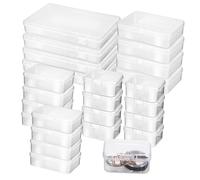 HEALSOPTHY 24 Pièces Boîtes de Rangement Transparentes Empilables avec Couvercle Verrouillable Assortiment de Petites Boîtes Plastique pour Organisation Daccessoires Outils et Petites