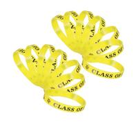 HEALSOPTHY 24 Pièces Bracelets Silicone Graduation Class Of Keepsakes Symboliques Pour Fête Diplôme Étudiants Accessoires Jaune Noir