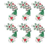 HEALSOPTHY 24 pièces Lot de Pendentifs Alliage Sapin Flocon Cloche Émaillés pour Création Bijoux DIY Décoration Noël Robuste