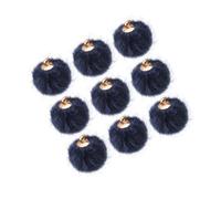 HEALSOPTHY 24 Pièces Pompons DIY Boucles Oreilles Accessoires Pendentifs Doux Peluche pour Bijoux Pendants de Couleur Bleu Foncé et Élégant