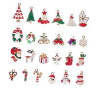 HEALSOPTHY 24pièces Pendentifs De Noël Diy Et Breloques De Collier Alliage Accessoires Pour Fabrication De Bijoux Pendentifs De Collier De Noël